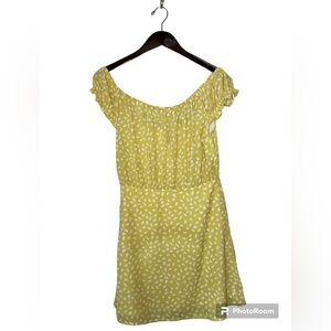 Rumor Yellow and White Patterned Spring Dress Size 10